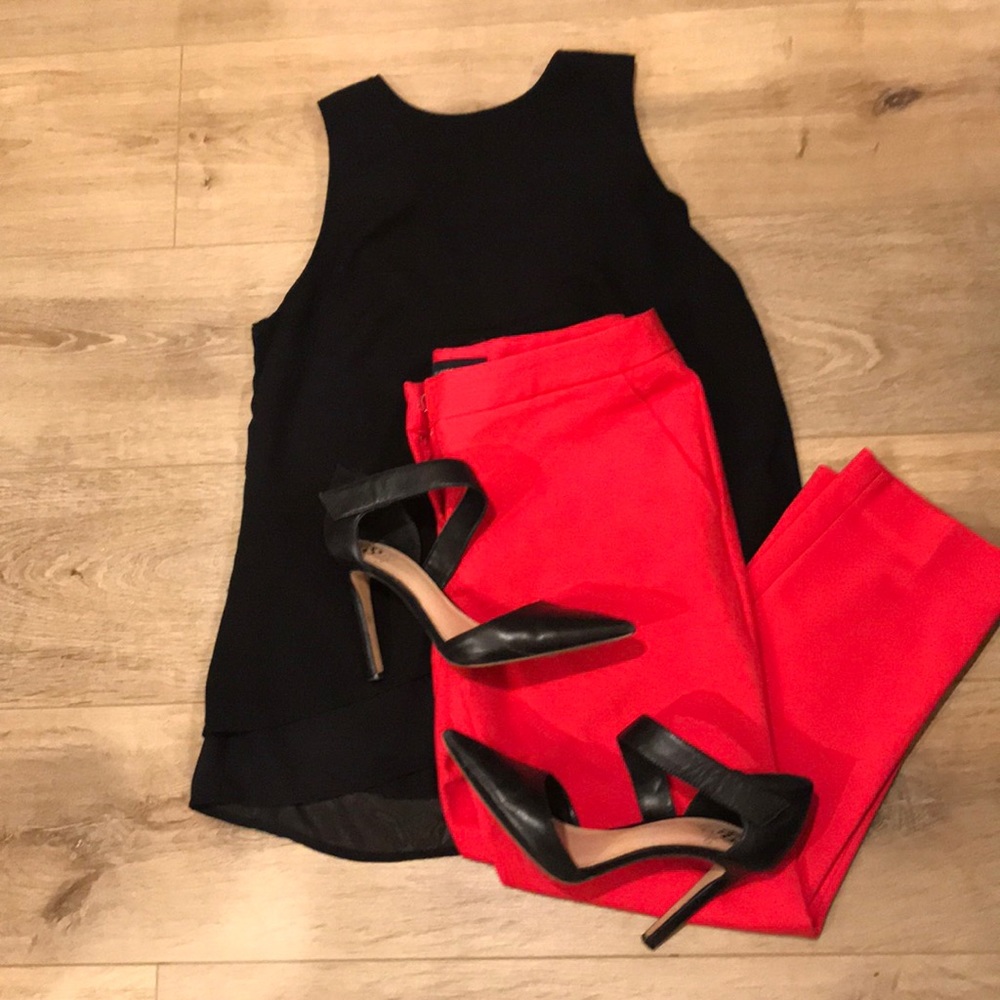 Cute red cropped pants. SO cute